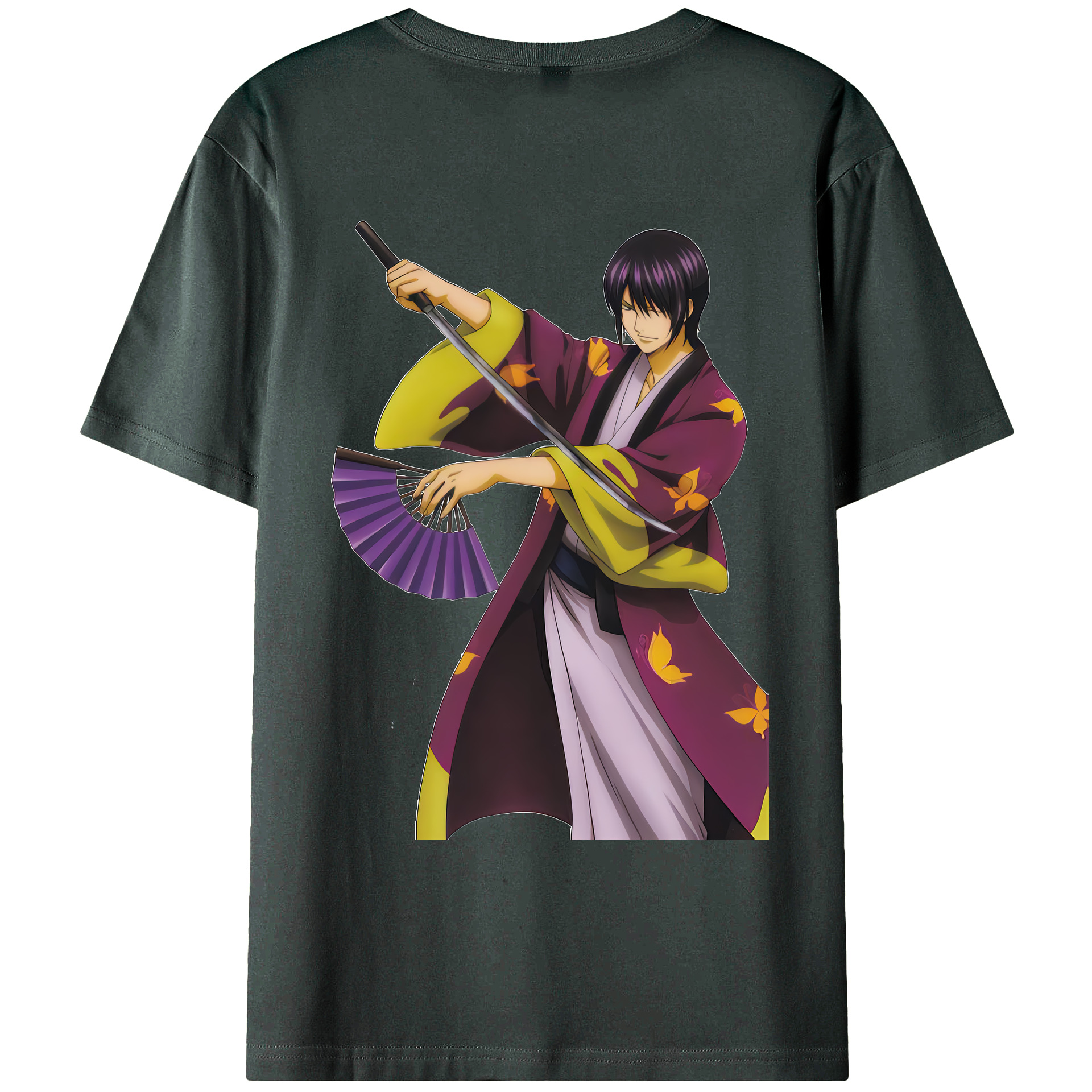 （画像用） ぎんたま 坂田銀時（さかたぎんとき） 神楽 志村新八（しむら しんぱち） GINTAMA Sakata Gintoki Kagura Shimura Shinpachi 綿100％ メンズ半袖Tシャツ（バックプリント） 通気性